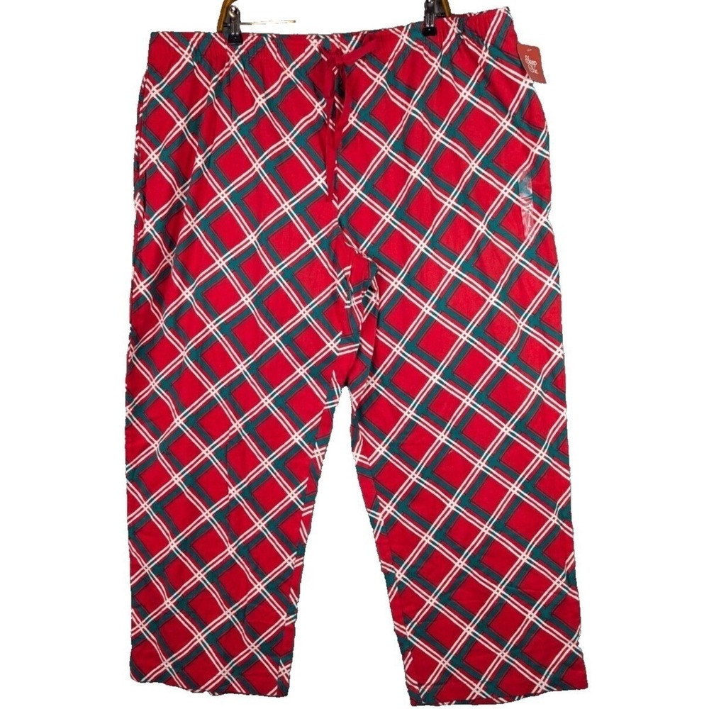 Sleep Chic Pajama Pants Women's Sz 3X Bias Red Plaid Lounge Christmas PJ Bottom - Picture 5 of 13